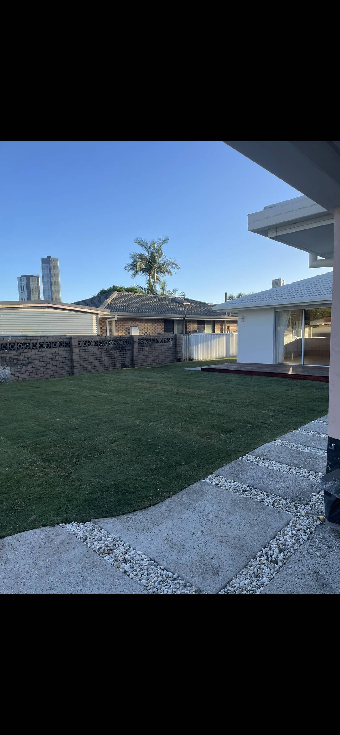 Modern backyard turf